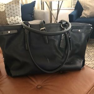 Tumi Black Leather Work Tote